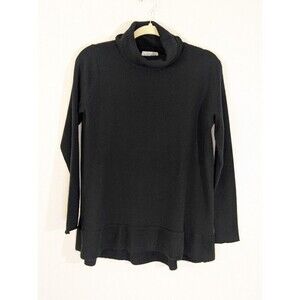Velvet Graham & Spencer 100% Cashmere Black Turtleneck Sweater Slouchy Relaxed